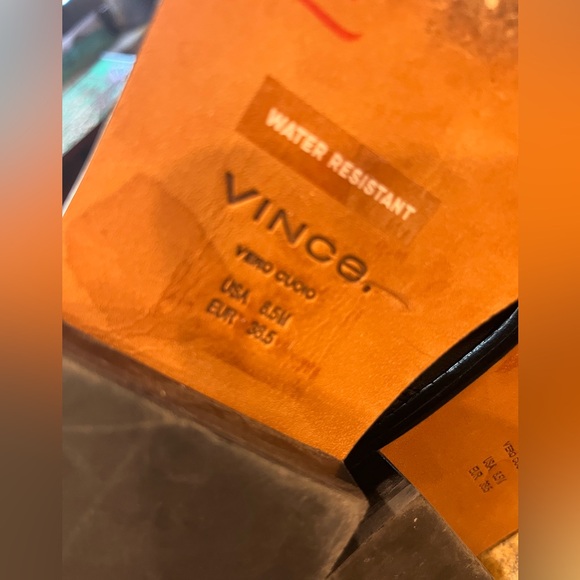 Vince Black Leather Water Resistant Boot Booties 8.5 or 38.5 - Picture 5 of 8